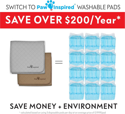 Washable Pee Pads for Dogs (2 Pack), Leakproof, Non-Slip Reusable Puppy Pads for Potty Training, Whelping, Waterproof Mat (41X41 Inch, Pack of 2)